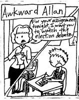 Awkward Allan watches the debate thumbnail.