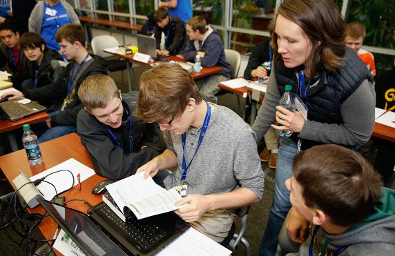 Students at Coding Competition
