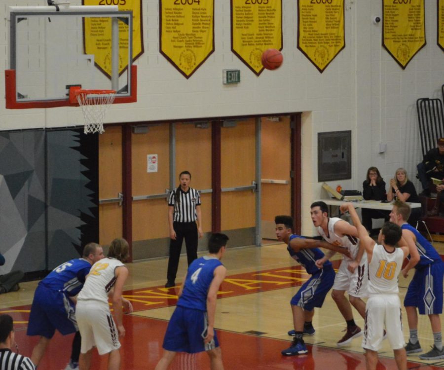 Senior Joey Elliot swooshes a free throw early in the game.  