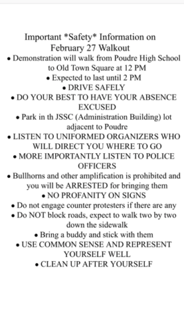 Important safety information on the 2/27 walk out.