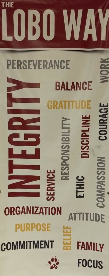 The Pack Principles are displayed on a poster in the hallway at Rocky.