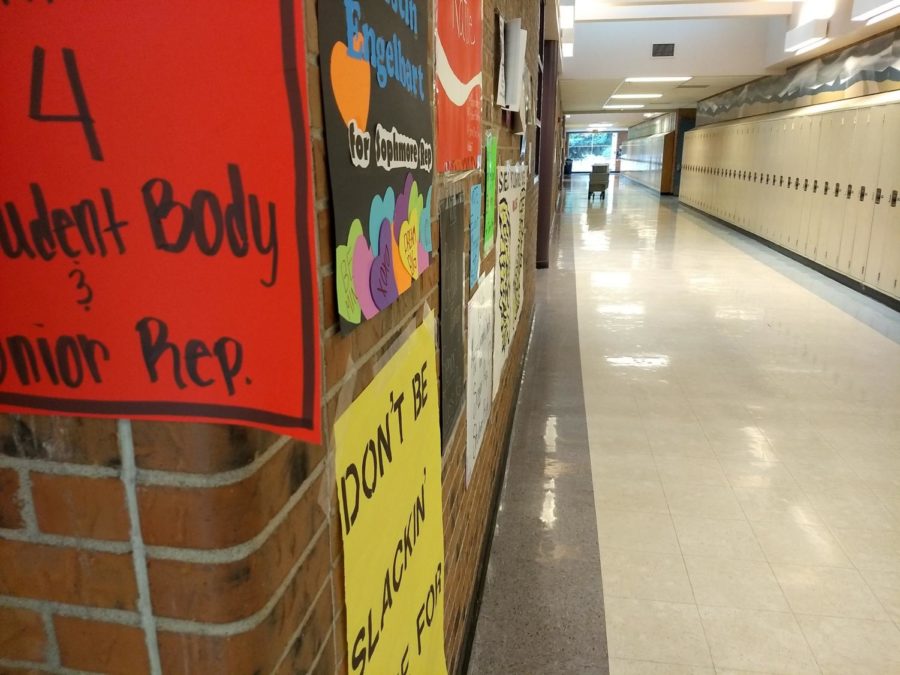Posters for Student Council candidates adorn the halls of Rocky as Student Council elections take place this week.