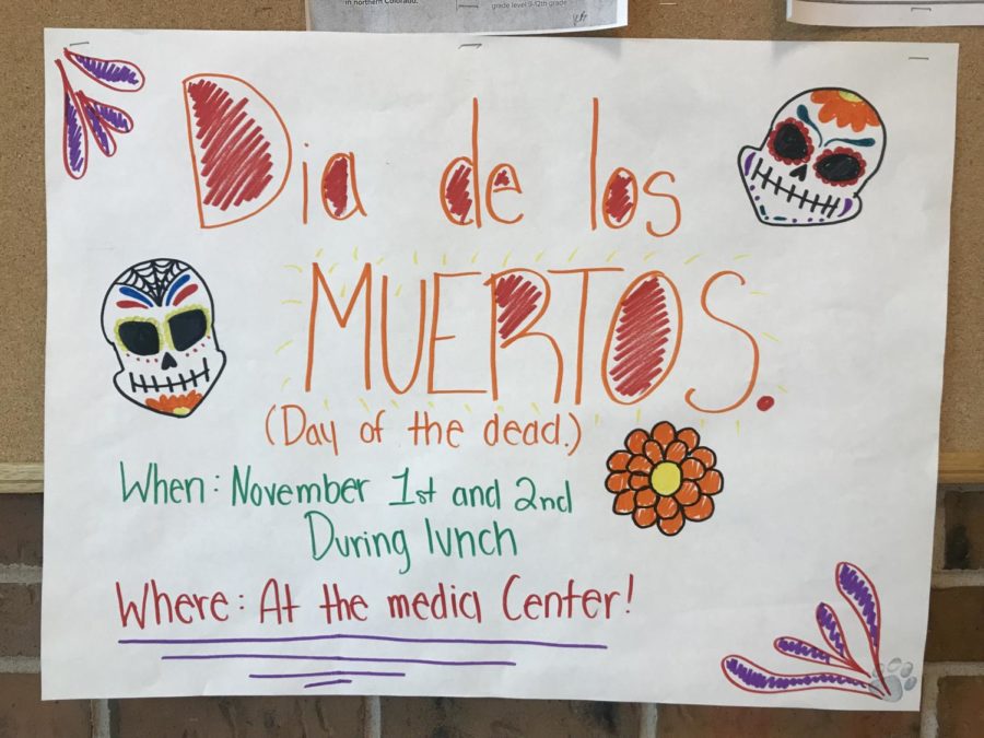 See signs around campus for more information on Dia de los Muertos and come to the Media Center on November 1-2.