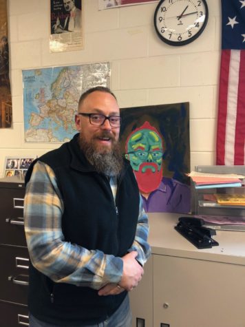 History teacher John Robinson can be found in room 400 or in his office in Maroon Bells.