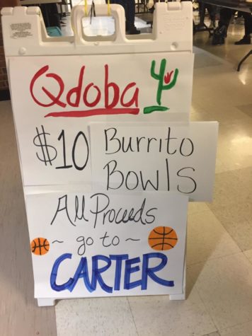 Qdoba bowls are sold at the Friday game on January 18 to raise money for the Edgerley family.