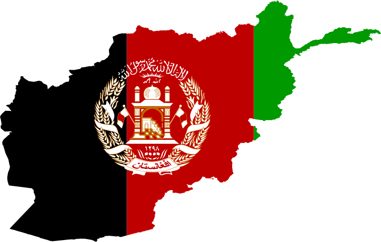 The country of Afghanistan and its flag.