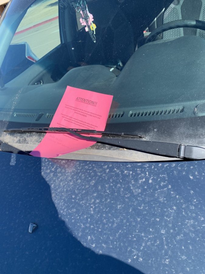 Flyers have been found on students cars parked in the staff parking lot warning them that their cars might get booted if they dont park in the correct parking lot.