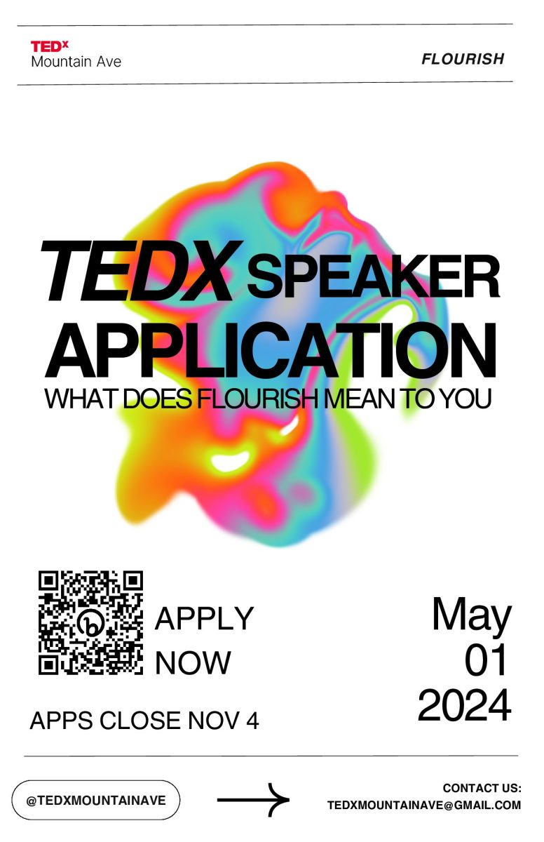 Poster of TEDx Speaker Application with dates and information.