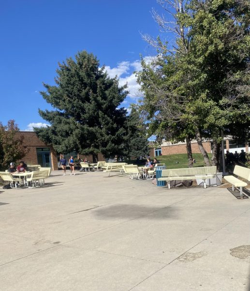 The Rocky Courtyard is located next to the cafeteria, the space is often used by students during lunch.