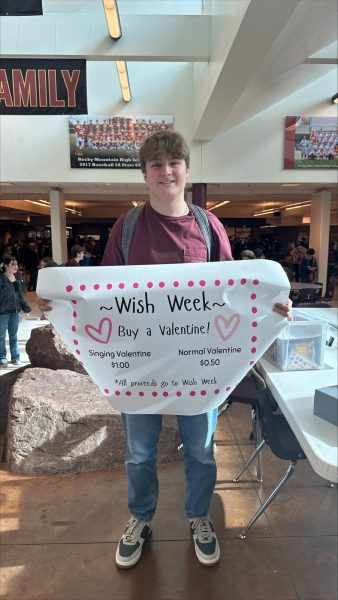 Riley Berner getting ready to sell valentines at the Rocks. 