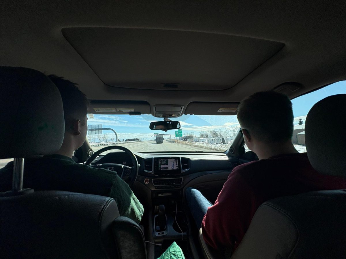 Edward Rinehart and Daniel Mitchell drive down I-25 to the Buc-ee's location in Johnstown 