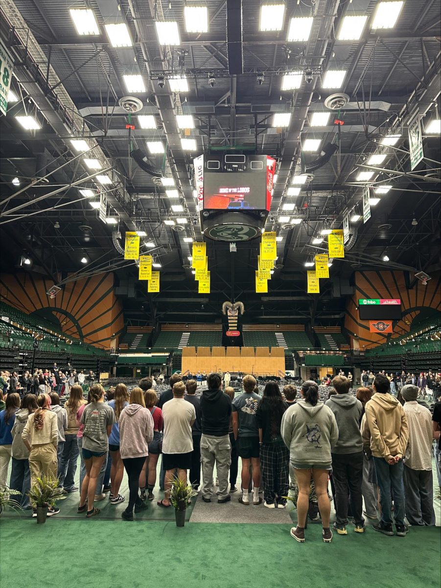Seniors attend graduation practice on Friday, May 23. 
