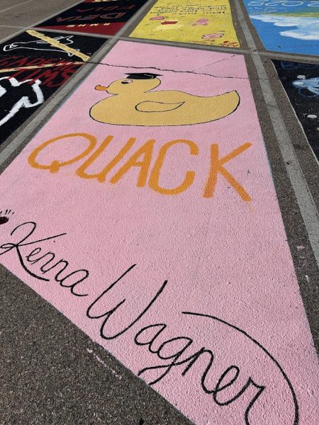 Senior spots are painted from last year's Class of 2025. The Class of 2026 will add to these on Sunday, September 14.