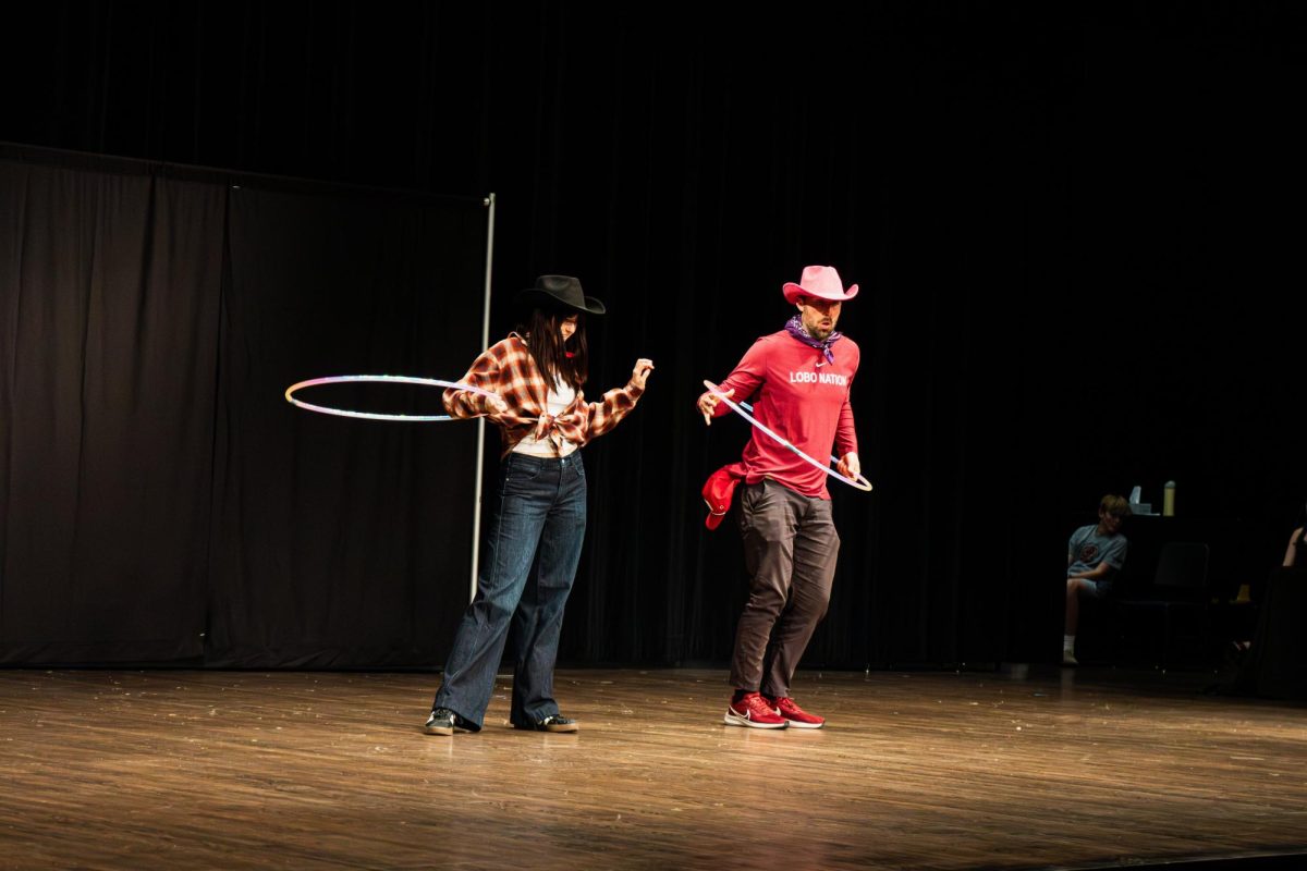 Nola Ayars and Mr. Chris O'Grady hula hoop to "Old Town Road." 
