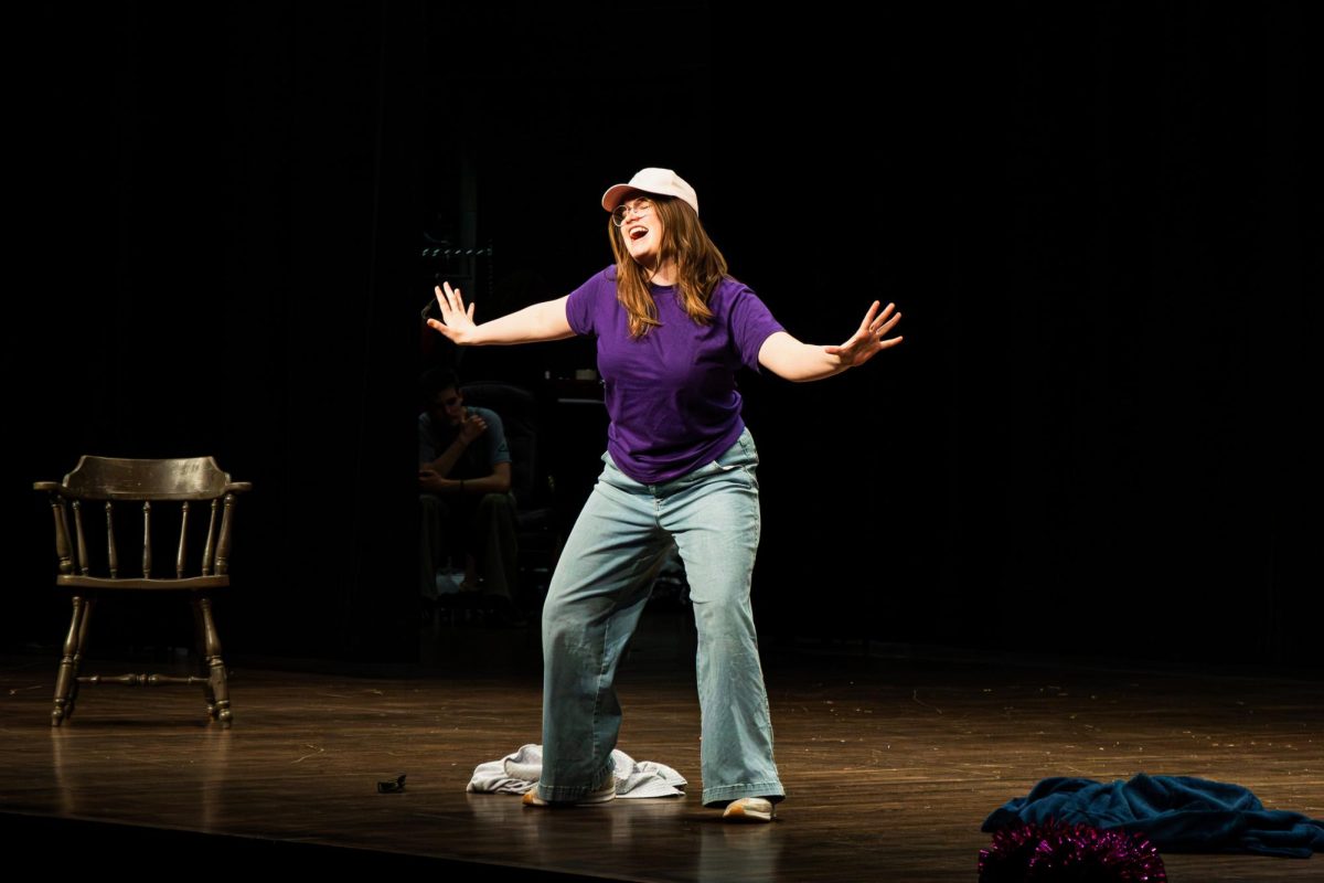 Jordan Meyers lip syncs to songs throughout the decades. 