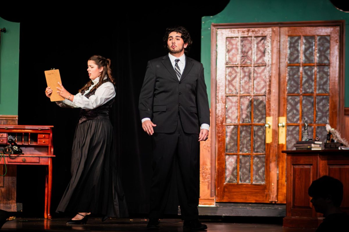 Senior Sonny Montoya plays the famous newspaper owner Joseph Pulitzer. 