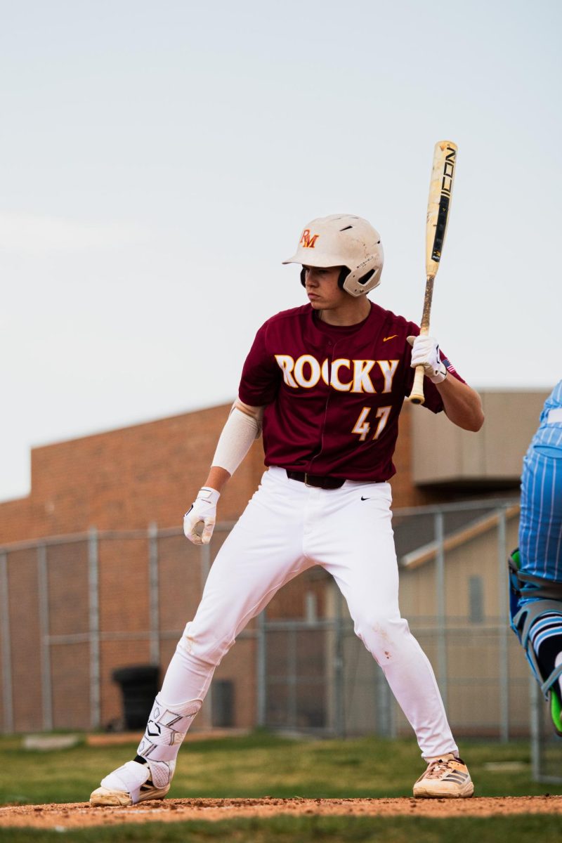 Junior Eli Murphy takes the plate in a game against Greeley West. 