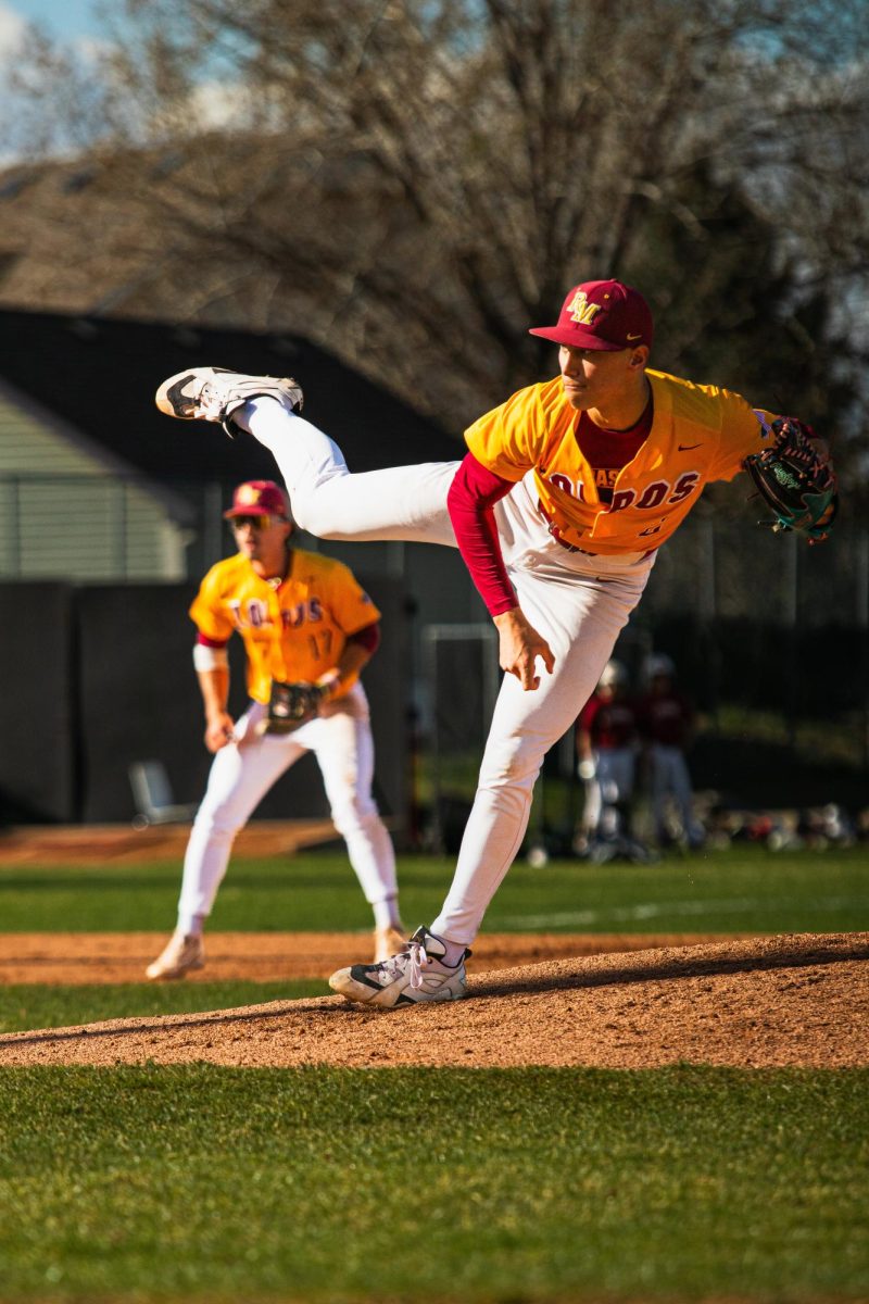 Sophomore Kai Wagner pitches against Douglas County on April 2. 